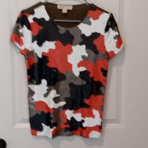 Michael Kors Sequin Camo Top